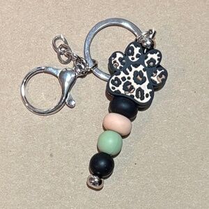 Silicone Bead Keychain - Dog Paw